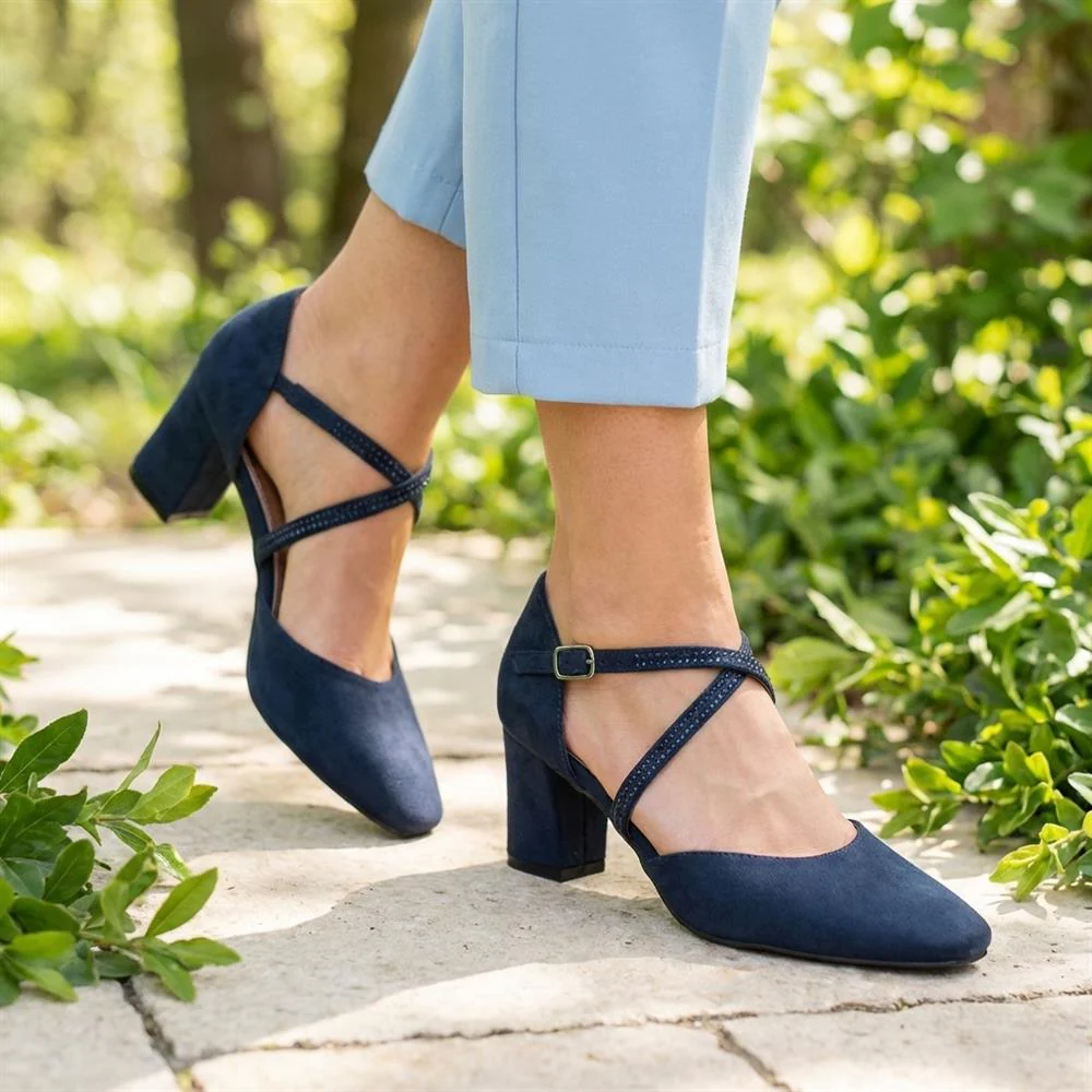 Closed-Toe Block Heels - PLAN40011 / 326 163 - Navy - Image 2