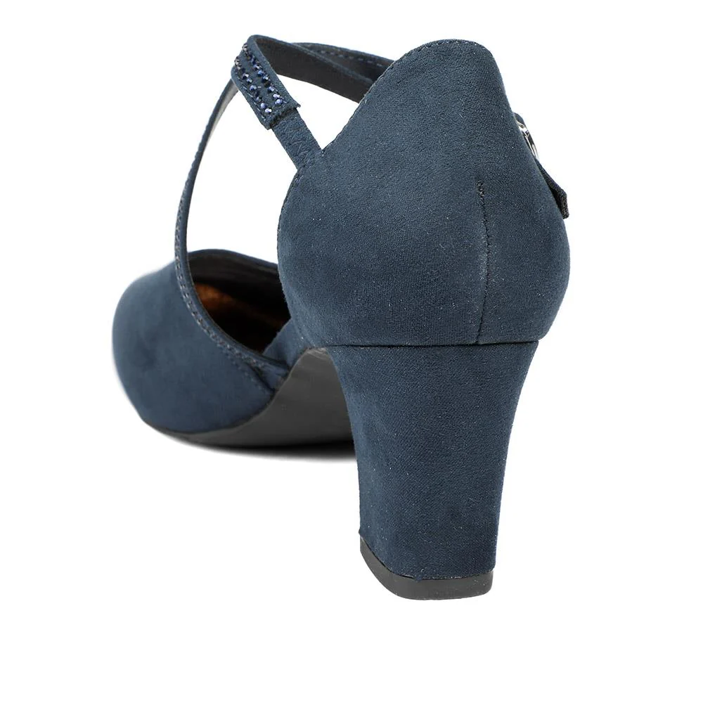 Closed-Toe Block Heels - PLAN40011 / 326 163 - Navy - Image 4