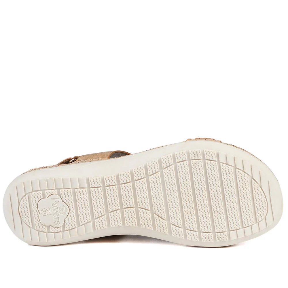 Comfort Beaded Wedge Sandals - BAIZH43022 / 329 012 - Tan - Image 5