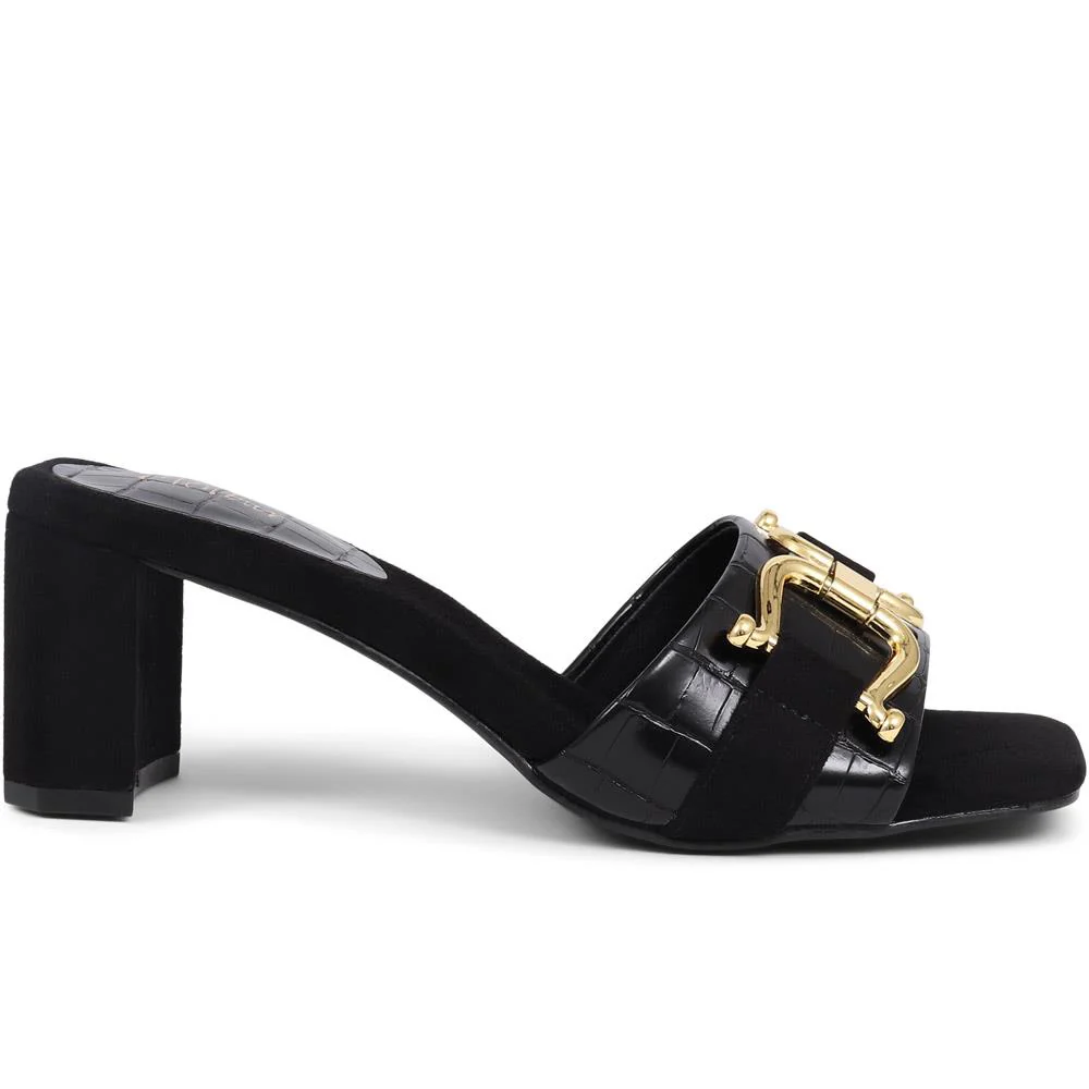 Comfort Heeled Slip-On Mules - MENBU35518 / 321 900 - Black - Image 2