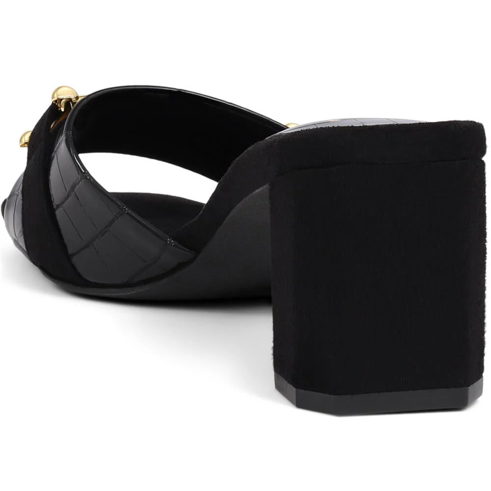 Comfort Heeled Slip-On Mules - MENBU35518 / 321 900 - Black - Image 3