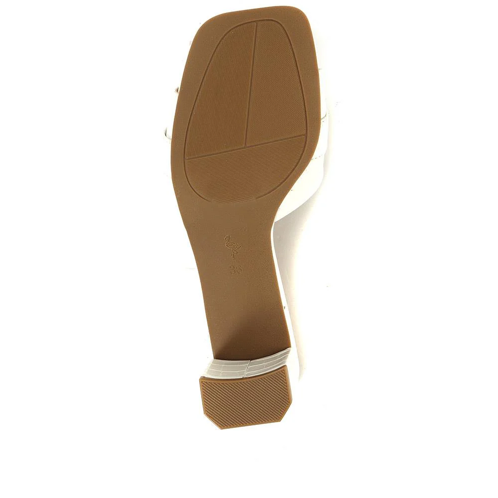 Comfort Heeled Slip-On Mules - MENBU35518 / 321 900 - White - Image 5