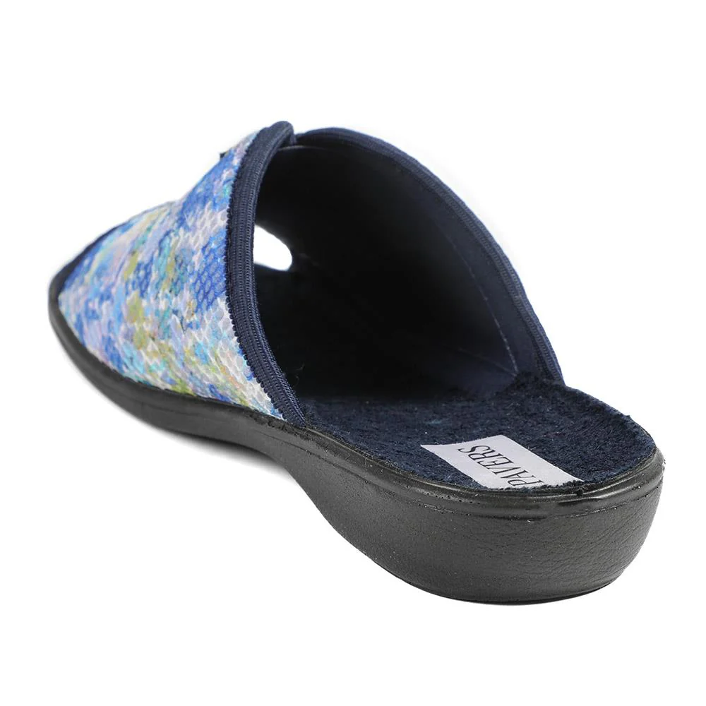 Comfort Slip On Mule Slippers - ADA43003 / 329 293 - Navy Multi - Image 4