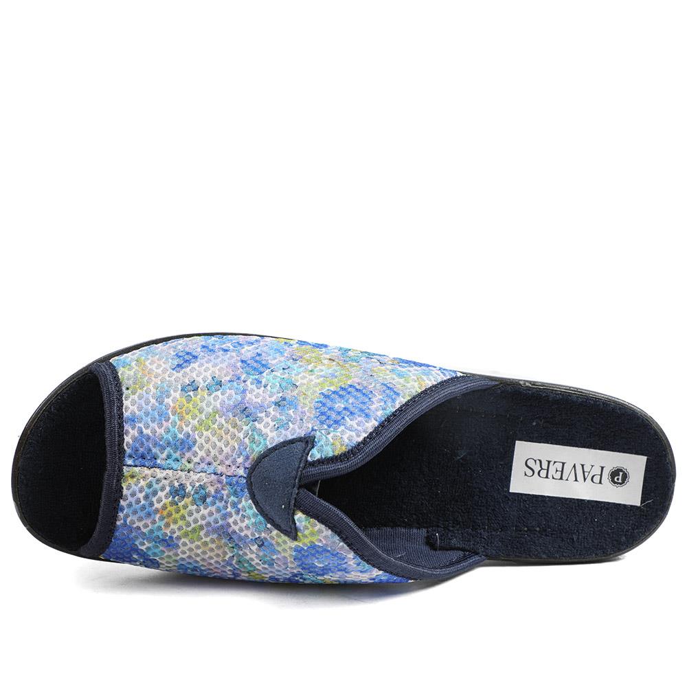 Comfort Slip On Mule Slippers - ADA43003 / 329 293 - Navy Multi - Image 5