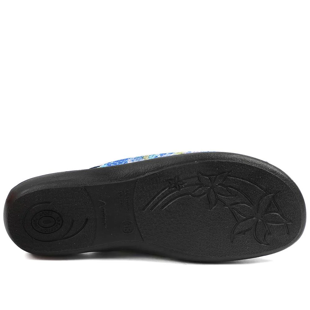 Comfort Slip On Mule Slippers - ADA43003 / 329 293 - Navy Multi - Image 6