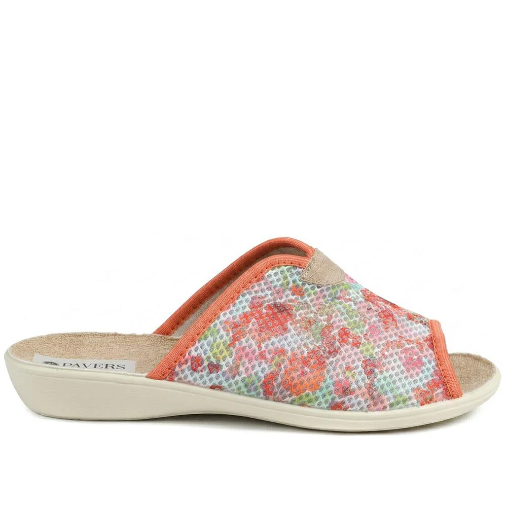 Comfort Slip On Mule Slippers - ADA43003 / 329 293 - Orange Multi - Image 2