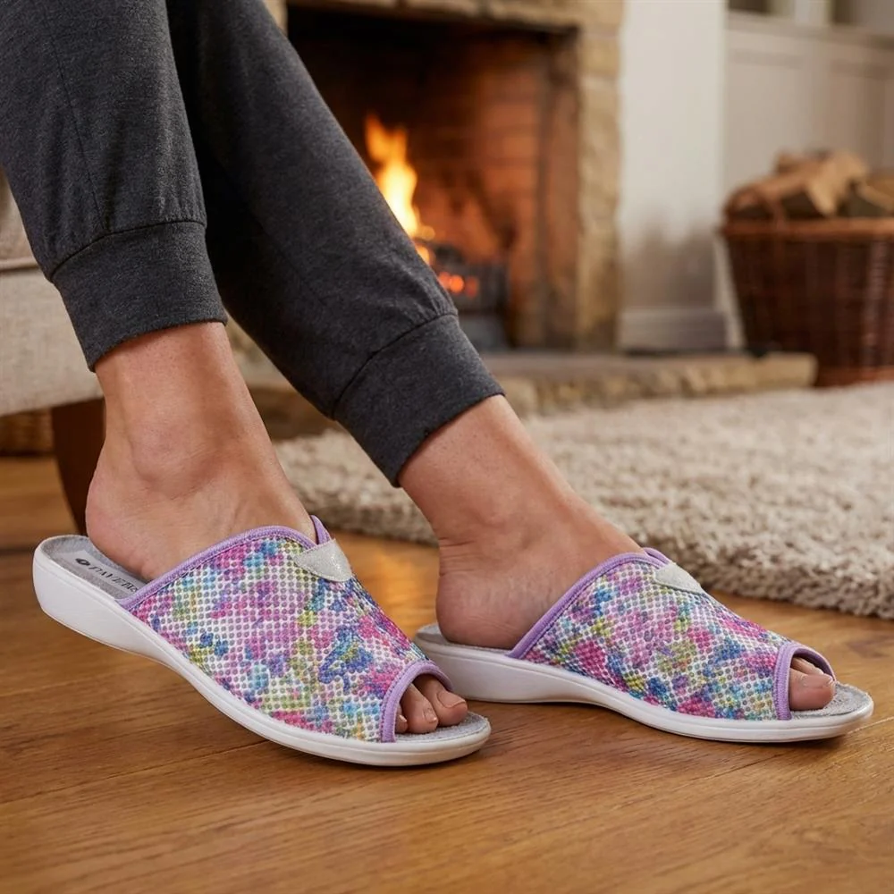 Comfort Slip On Mule Slippers - ADA43003 / 329 293 - Purple Multi - Image 2
