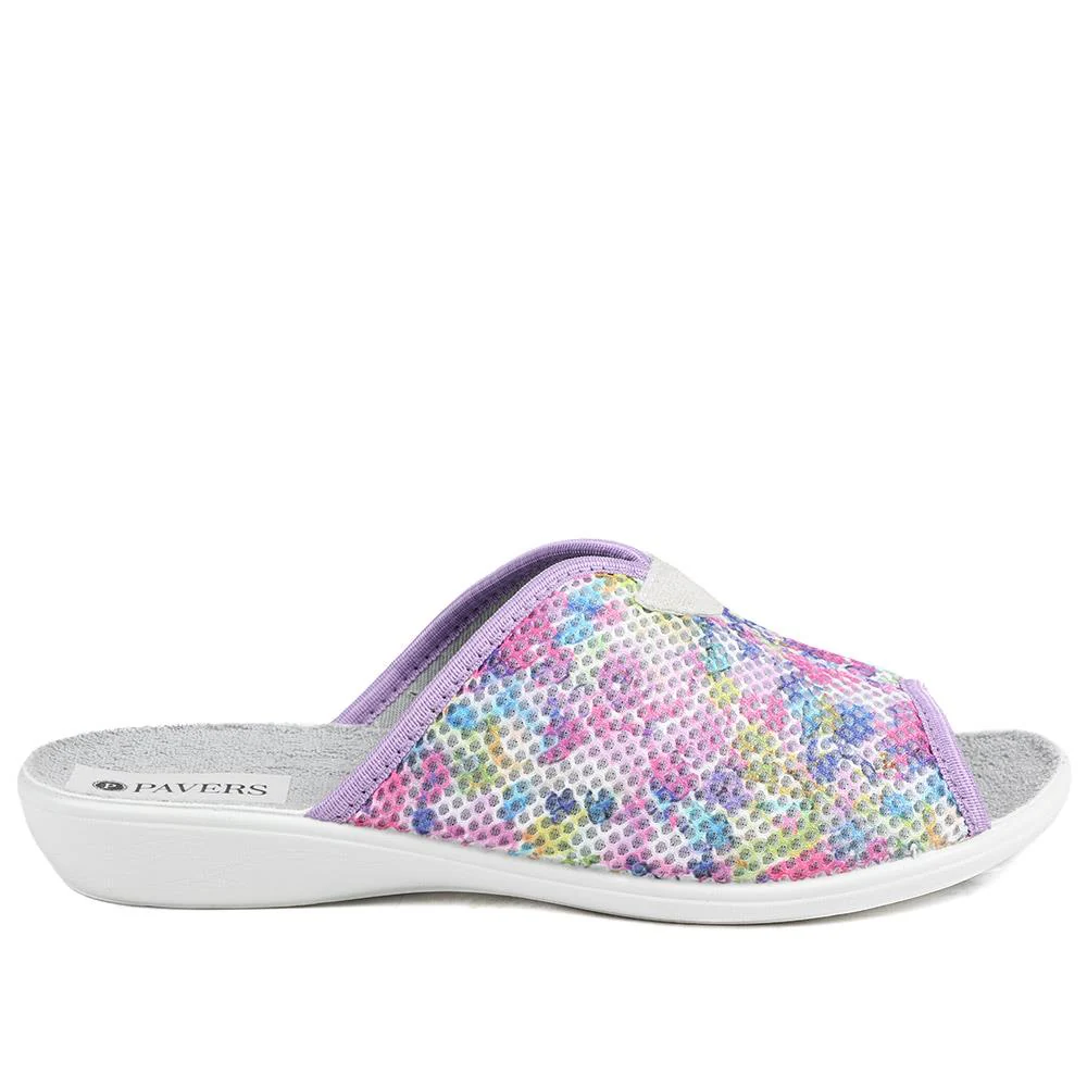 Comfort Slip On Mule Slippers - ADA43003 / 329 293 - Purple Multi - Image 3
