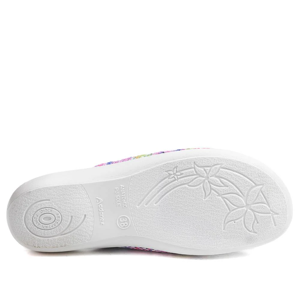 Comfort Slip On Mule Slippers - ADA43003 / 329 293 - Purple Multi - Image 6