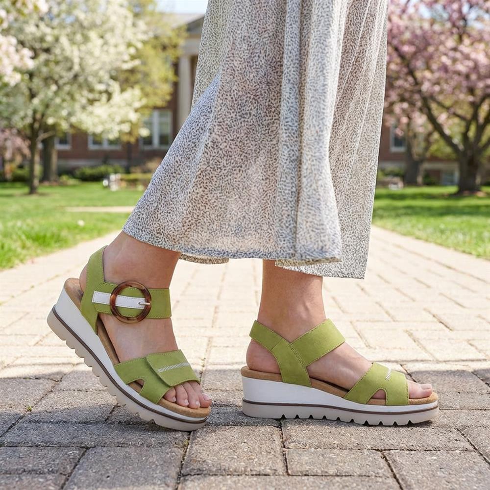 Comfortable Wedge Heel Sandals - WBINS35128 / 321 724 - Lime - Image 2