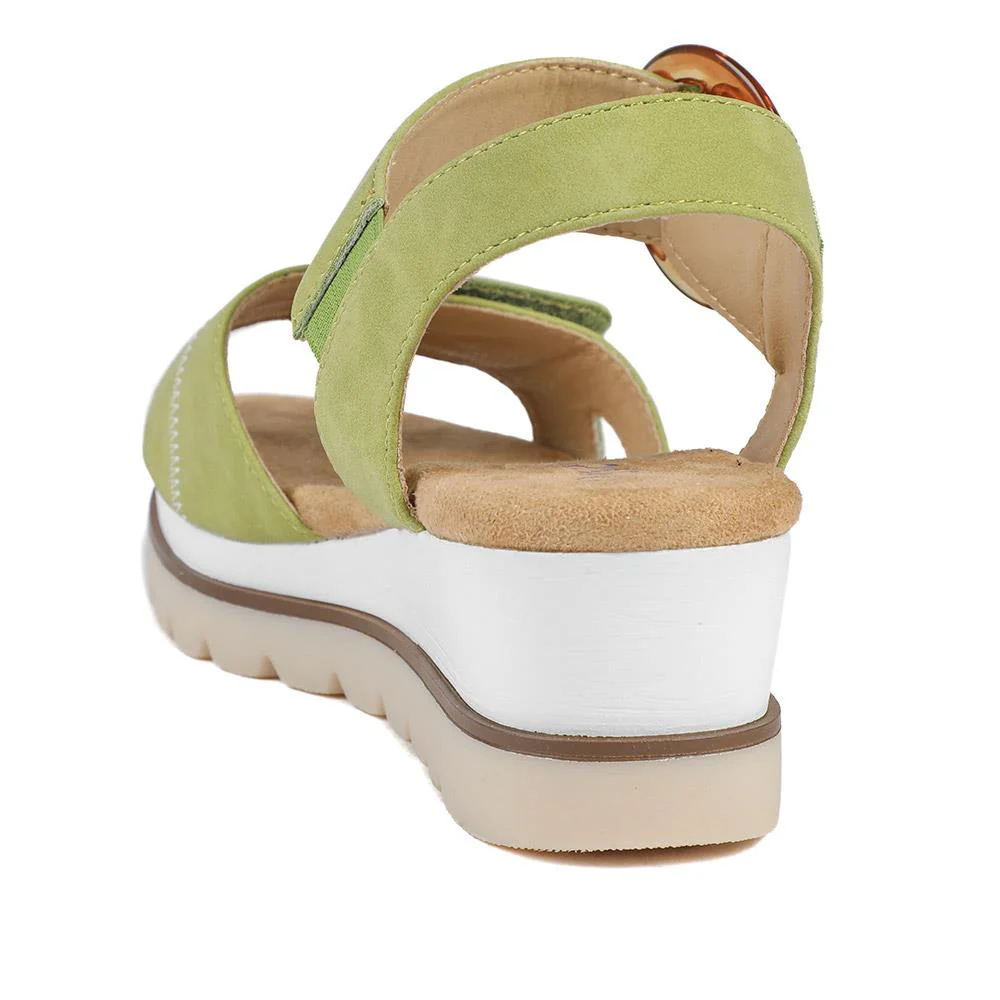 Comfortable Wedge Heel Sandals - WBINS35128 / 321 724 - Lime - Image 4