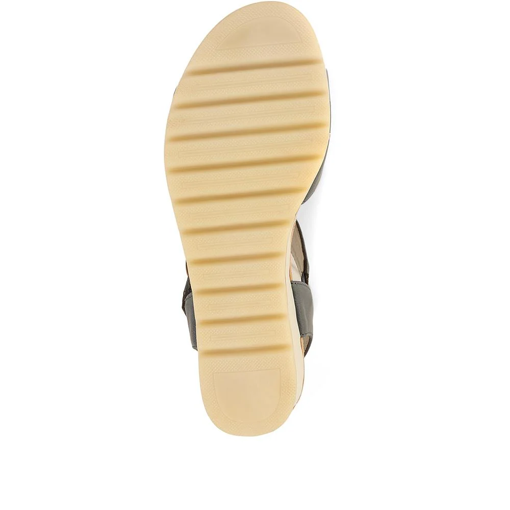 Comfortable Wedge Heel Sandals - WBINS35128 / 321 724 - Navy - Image 6
