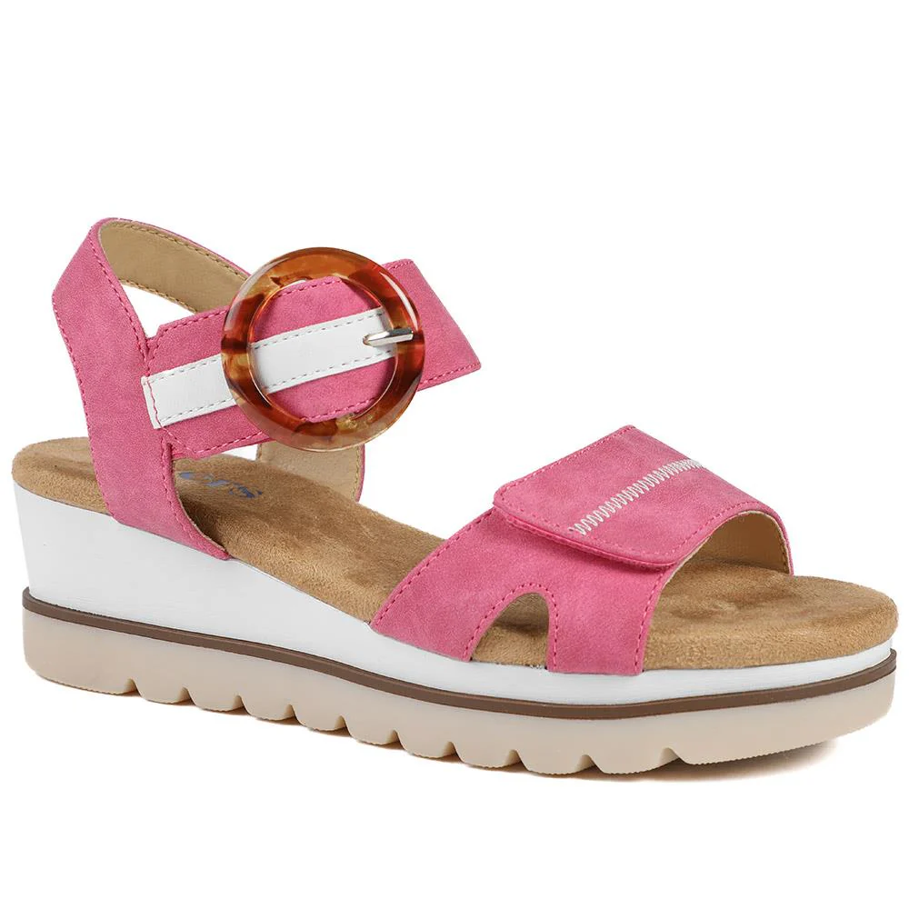 Comfortable Wedge-Heel Sandals - WBINS35128 / 321 724 - Image 5