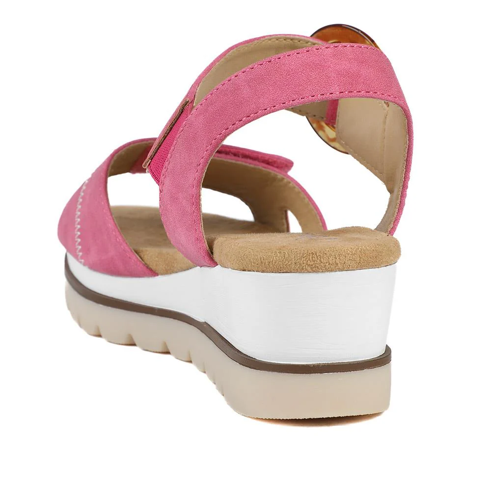 Comfortable Wedge Heel Sandals - WBINS35128 / 321 724 - Pink - Image 4
