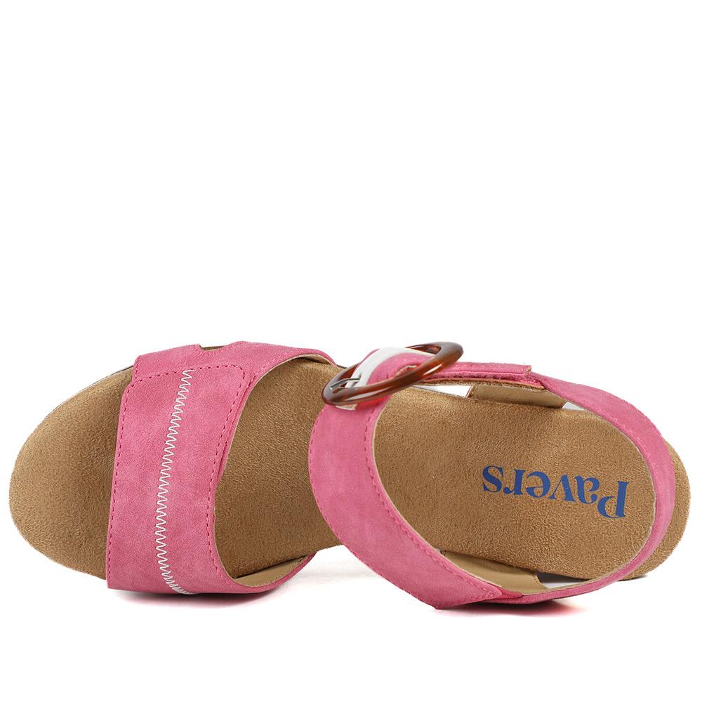 Comfortable Wedge Heel Sandals - WBINS35128 / 321 724 - Pink - Image 5