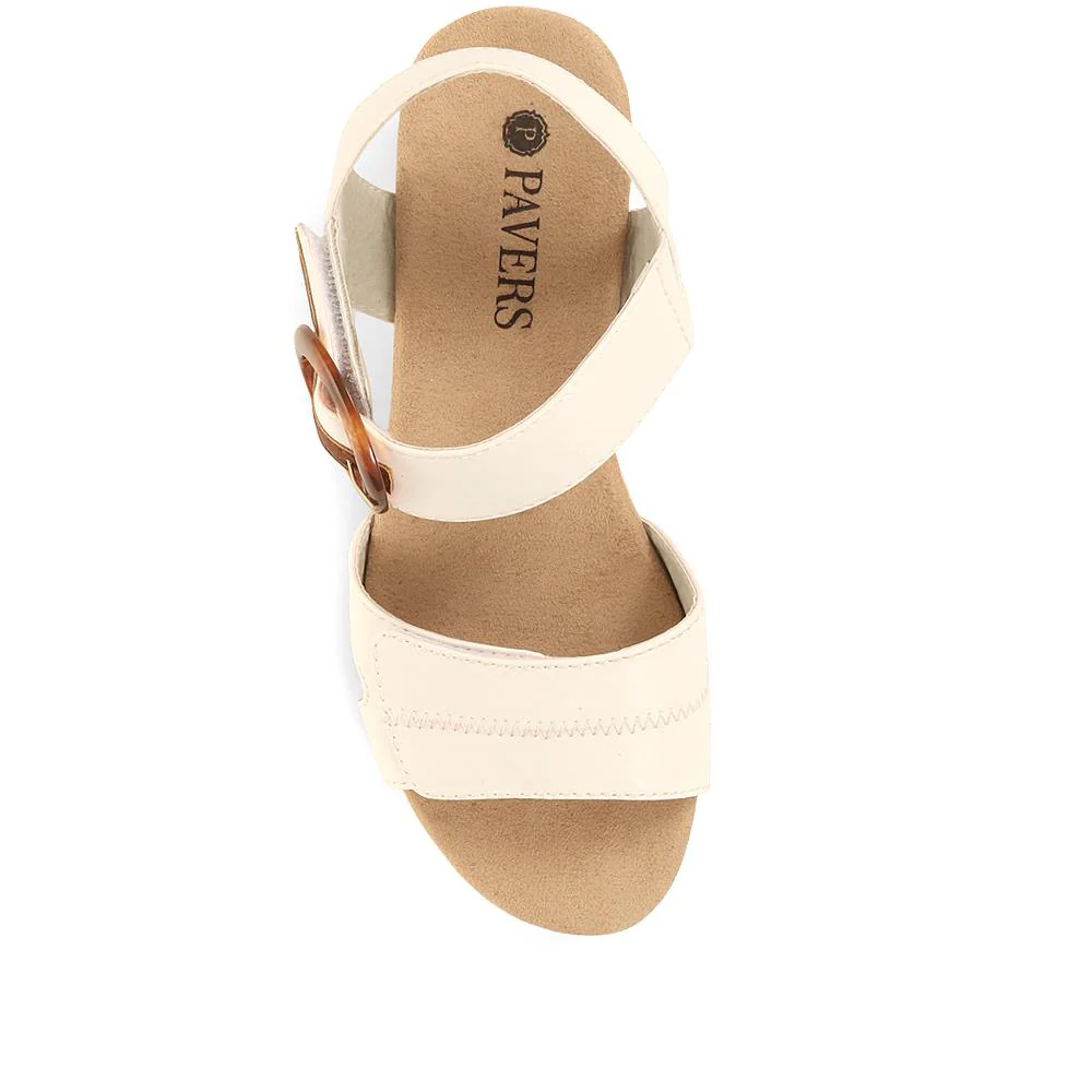 Comfortable Wedge Heel Sandals - WBINS35128 / 321 724 - White - Image 4