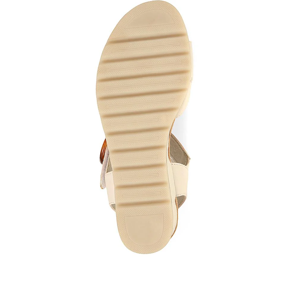 Comfortable Wedge Heel Sandals - WBINS35128 / 321 724 - White - Image 5