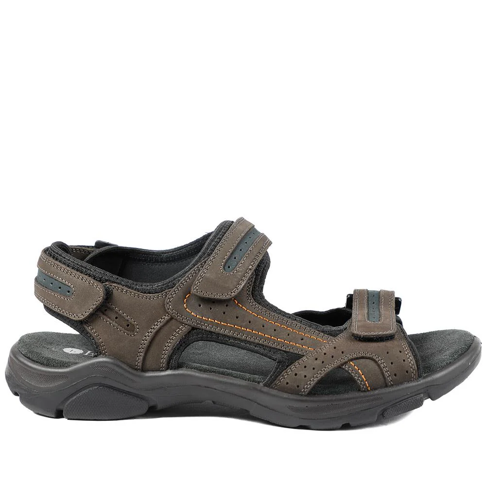 Comfy Triple Touch Fasten Sandals - DDIN43007 / 329 101 - Dark Brown - Image 3