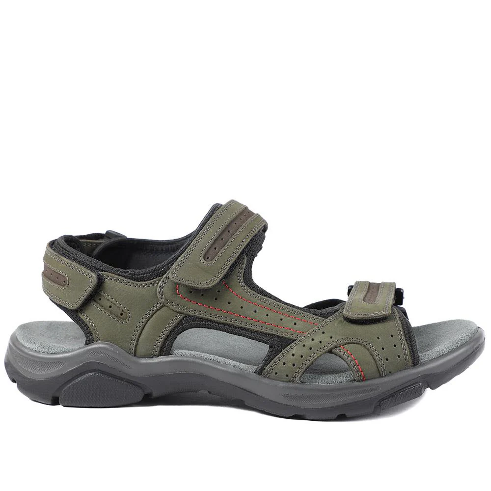Comfy Triple Touch Fasten Sandals - DDIN43007 / 329 101 - Khaki - Image 3