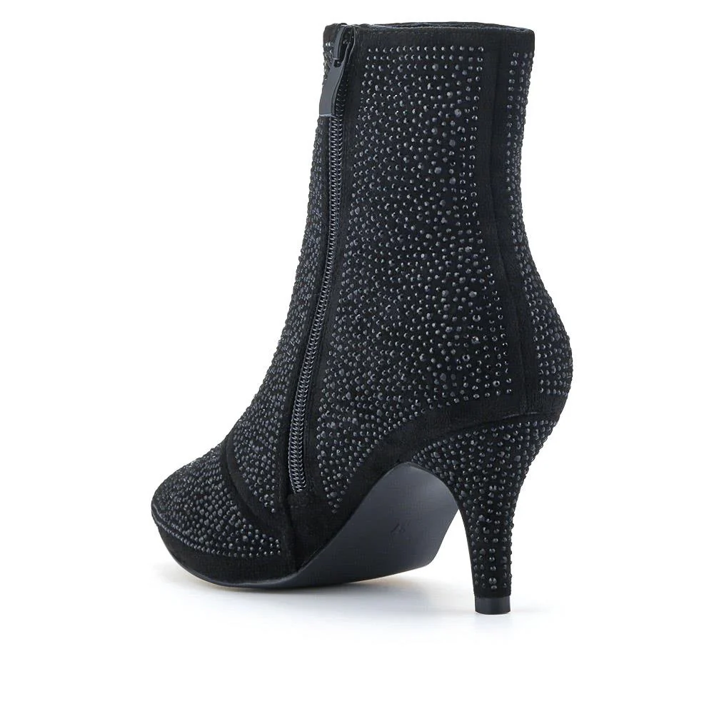Cone-Heeled Smart Ankle Boots - SENBO40009 / 326 185 - Black - Image 3