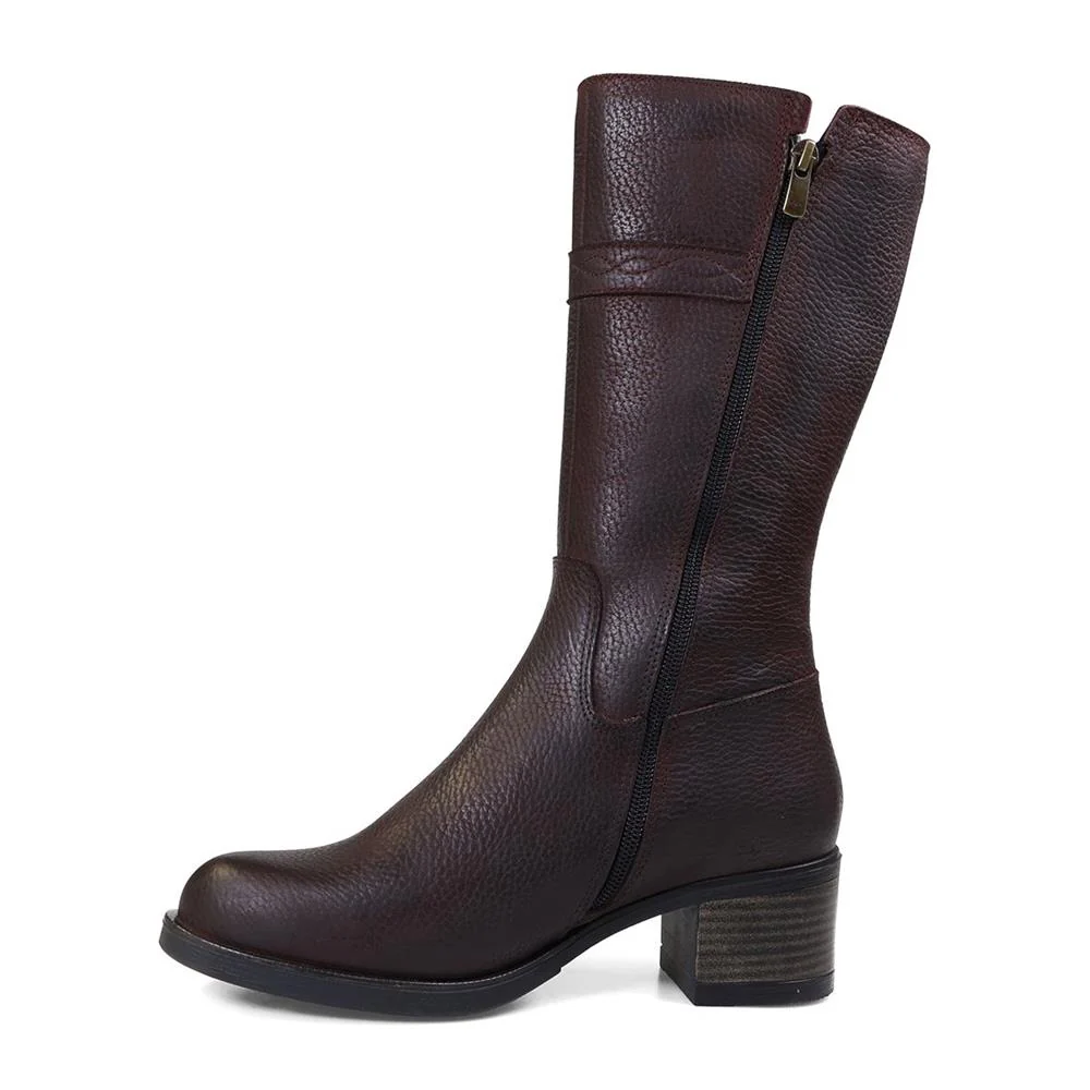 Contemporary Comfort Boots E Fit - OLIVE - Olive / null - Dark Brown Tumbled Nubuck - Image 5