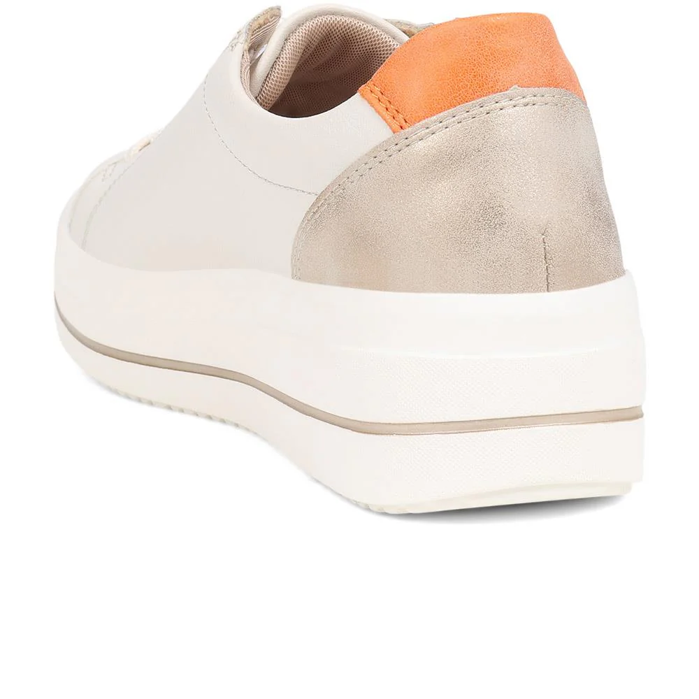Contrasting Zip Trainers - DRS39504 / 325 414 - Beige Multi - Image 3