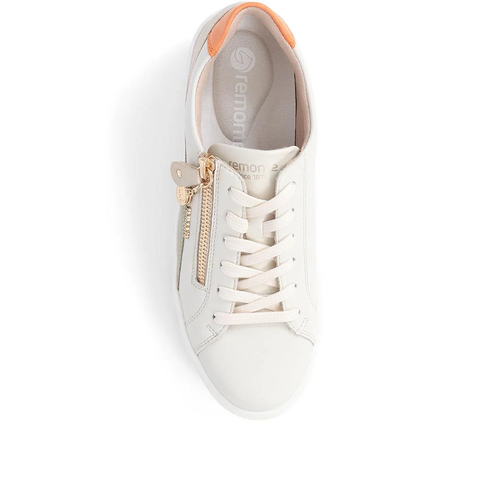 Contrasting Zip Trainers - DRS39504 / 325 414 - Beige Multi - Image 5