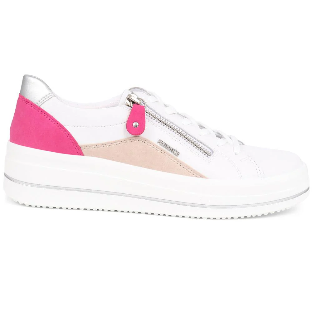 Contrasting Zip Trainers - DRS39504 / 325 414 - White Multi - Image 2
