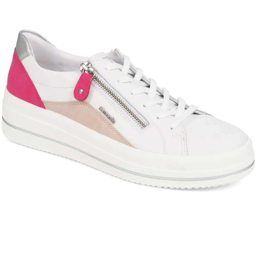 Contrasting Zip Trainers - DRS39504 / 325 414 - White Multi