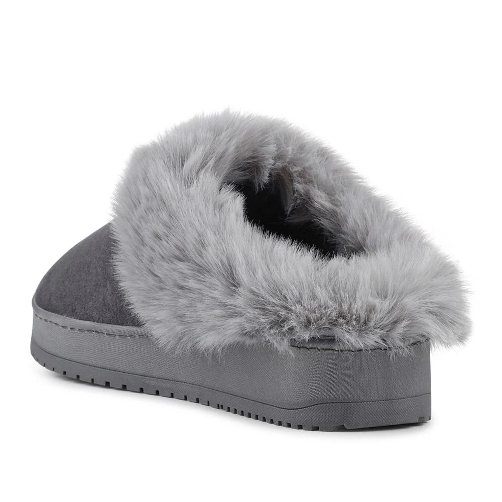 Cosy Mule Slippers - QING42004 / 327 932 - Grey - Image 3
