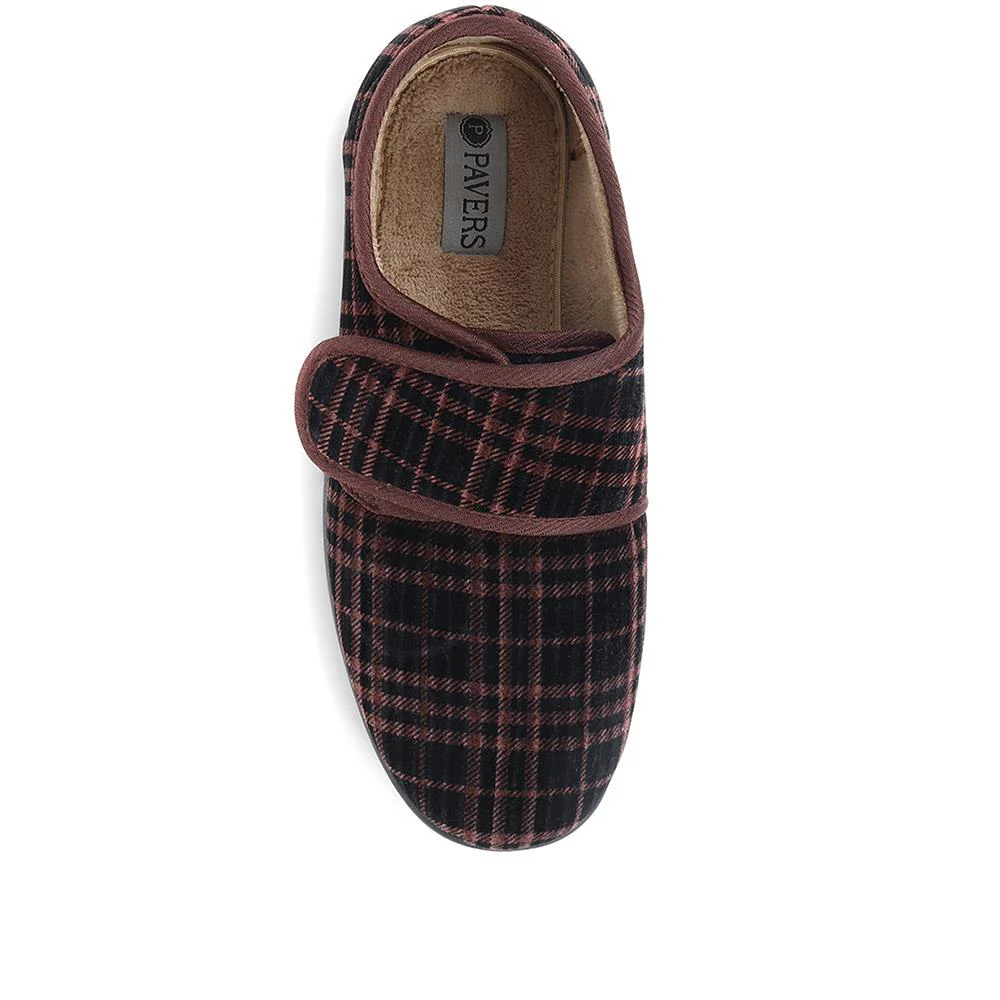 Cosy Tartan Slippers - QINGD36003 / 322 320 - Brown Multi - Image 4
