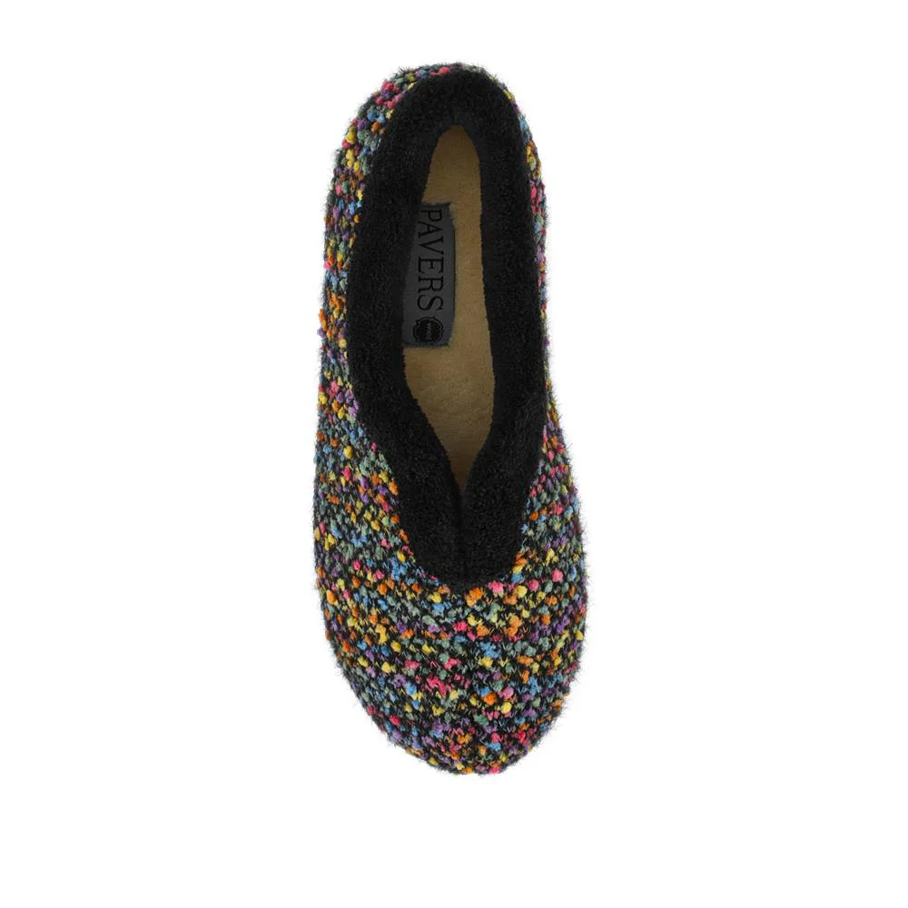 Cosy Wide Fit Memory Foam Slippers - QING42007 / 327 934 - Black Multi - Image 4