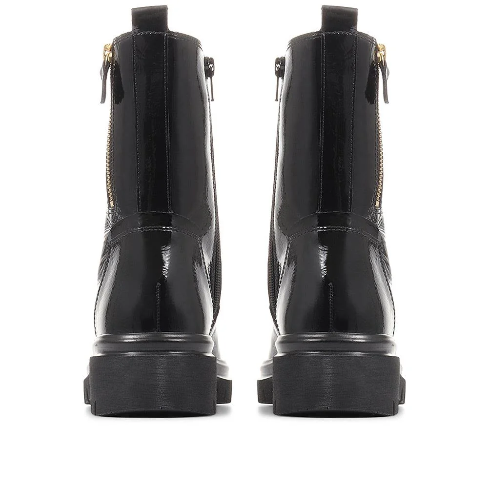 Cottage Patent Combat Boots - GAB36510 / 322 678 - Black Patent - Image 3