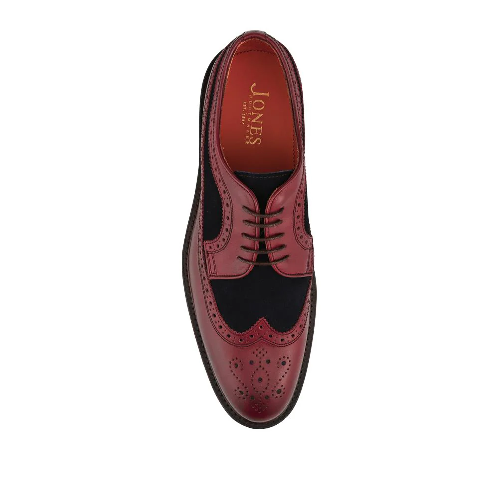 Coventry Smart Blake Stitched Leather Brogues - COVENTRY / 327 856 - Burgundy-Navy - Image 5