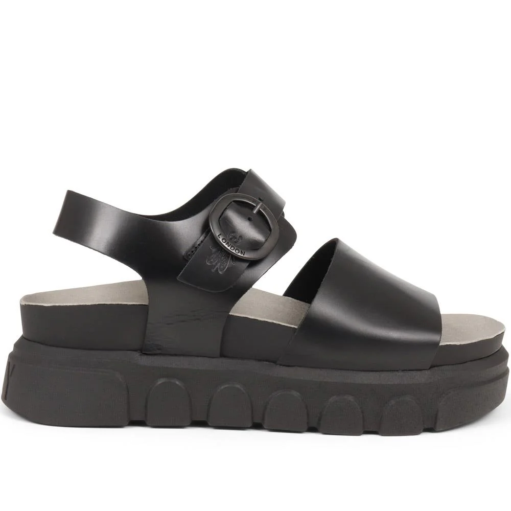 Cree Leather Sandals - FLYLO37013 / 323 682 - Black - Image 2