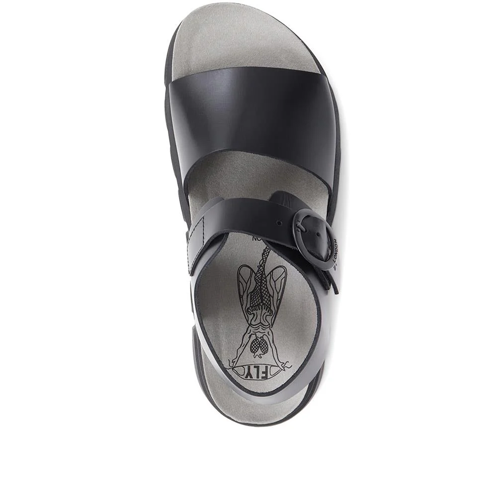 Cree Leather Sandals - FLYLO37013 / 323 682 - Black - Image 4