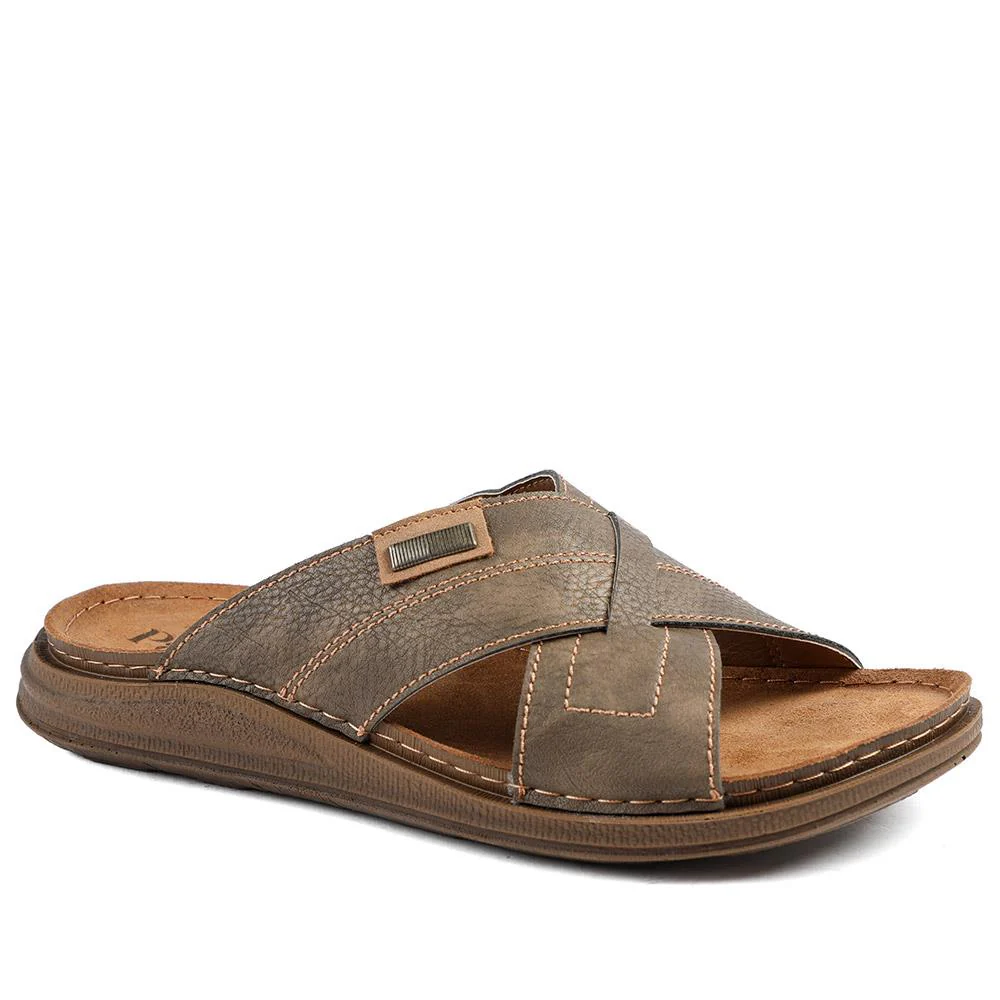 Cross Strap Comfort Slip On Sandals - INB43018 / 329 211