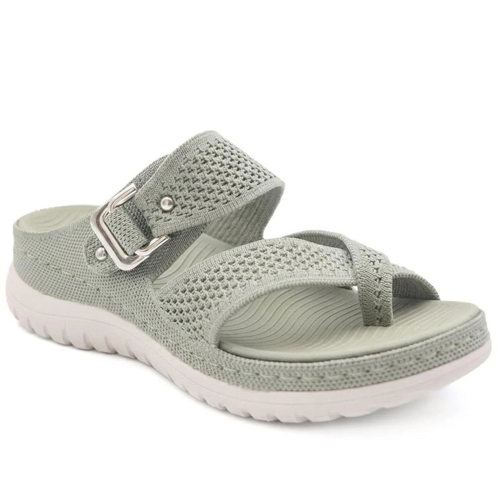Cross Strap Toe Post Sandals - BRK43044 / 329 145 - Image 2