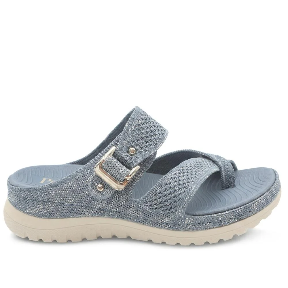 Cross Strap Toe Post Sandals - BRK43044 / 329 145 - Denim - Image 2