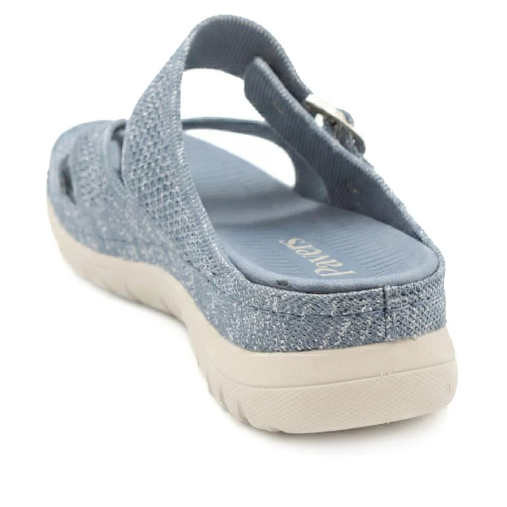 Cross Strap Toe Post Sandals - BRK43044 / 329 145 - Denim - Image 3