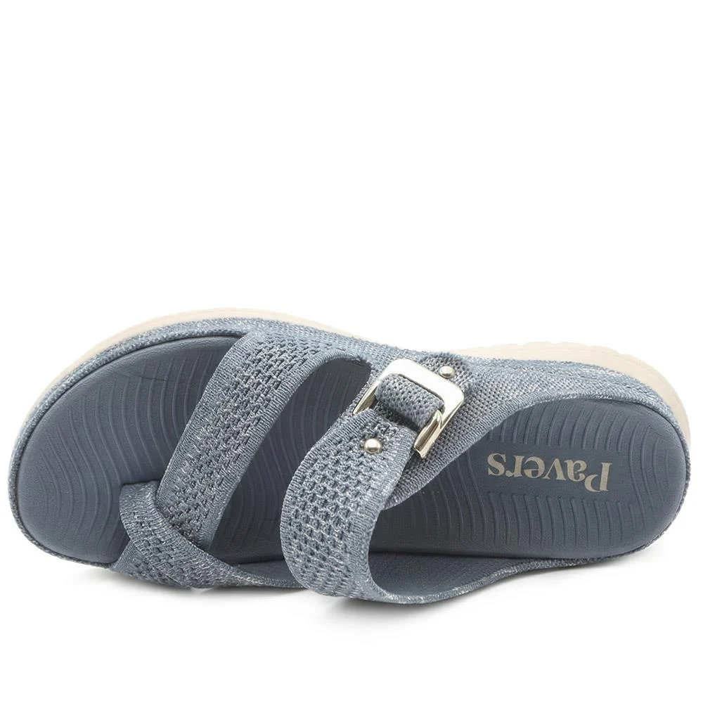 Cross Strap Toe Post Sandals - BRK43044 / 329 145 - Denim - Image 4