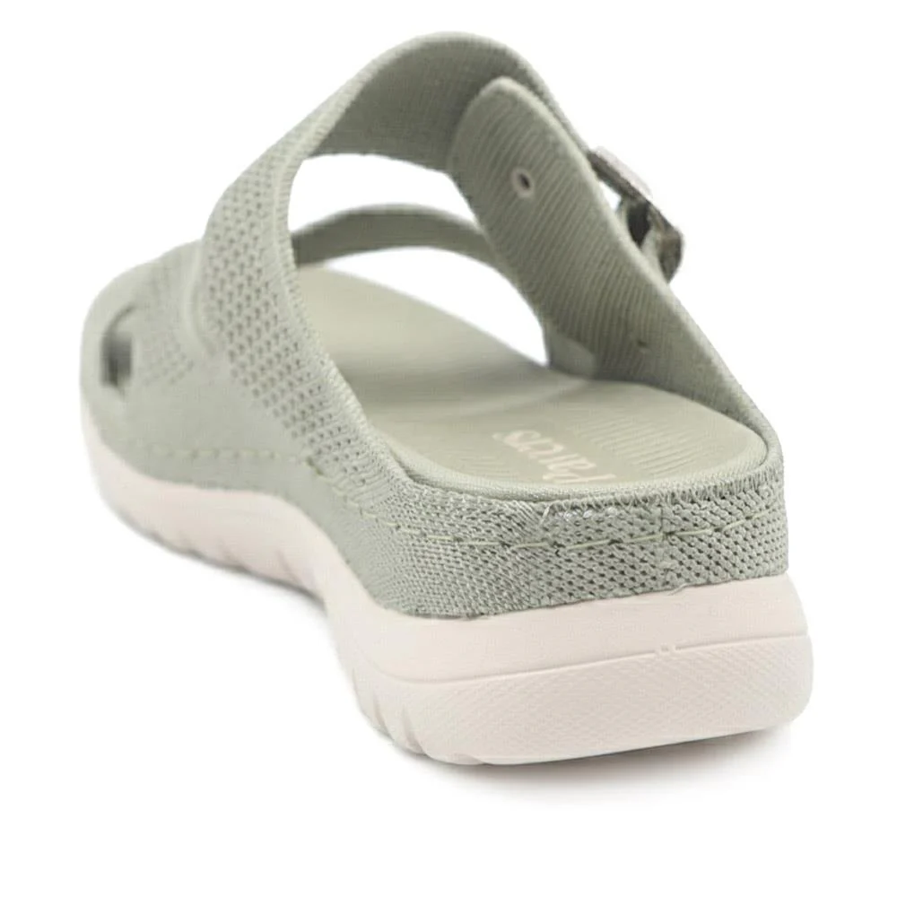 Cross Strap Toe Post Sandals - BRK43044 / 329 145 - Khaki - Image 3
