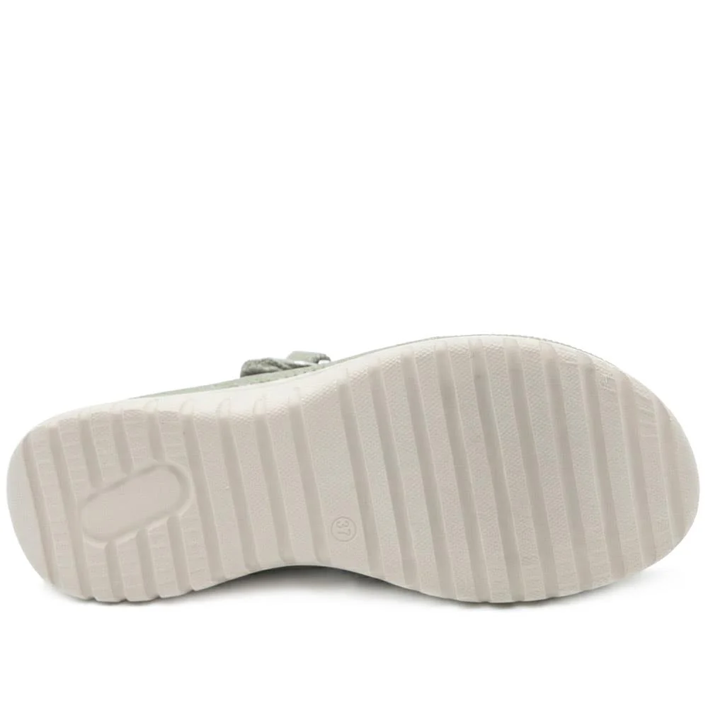 Cross Strap Toe Post Sandals - BRK43044 / 329 145 - Khaki - Image 5