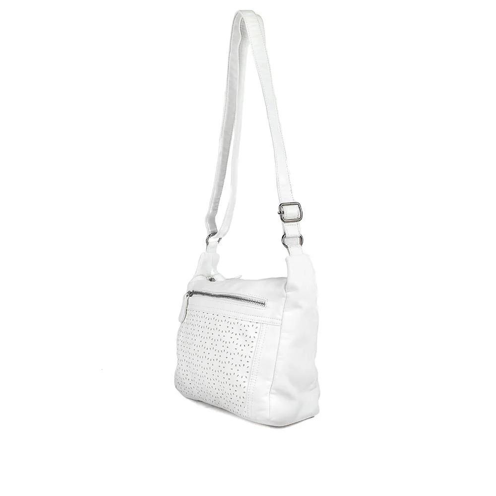 Crossbody Bag with Zip Pocket - WAHT43004 / 329 343 - White - Image 3