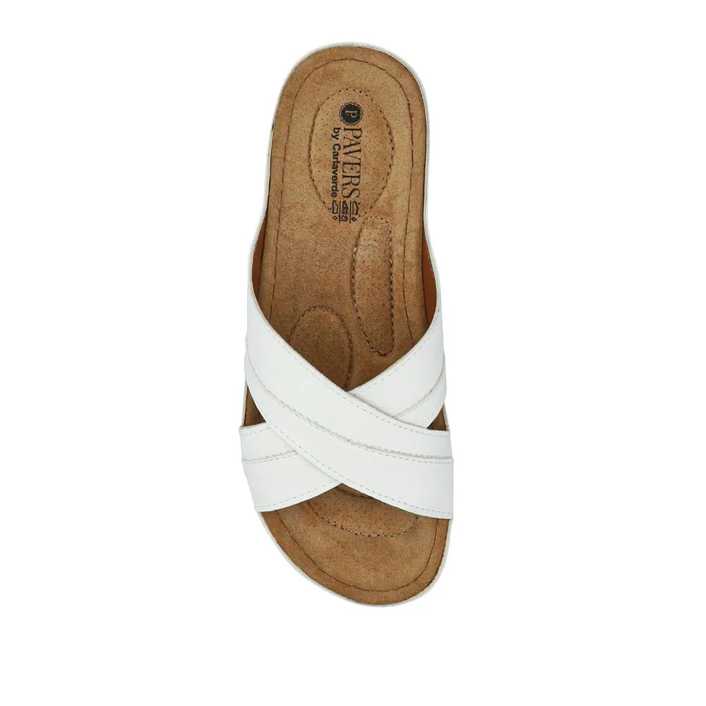 Crossover Mule Sandals - SERAY33007 / 320 090 - White - Image 4