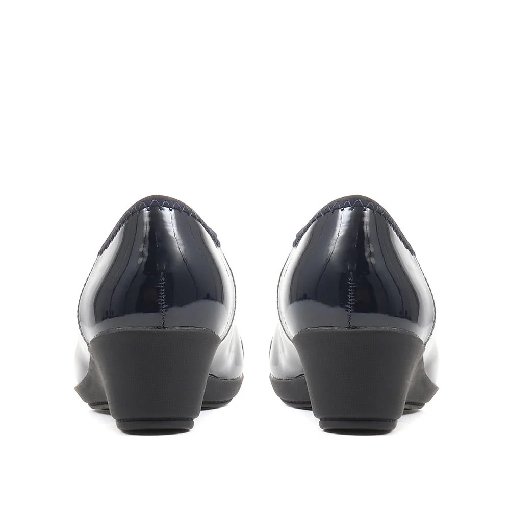 Cushioned Ballet Pumps - MAIN37003 / 323 270 - Navy Patent - Image 3