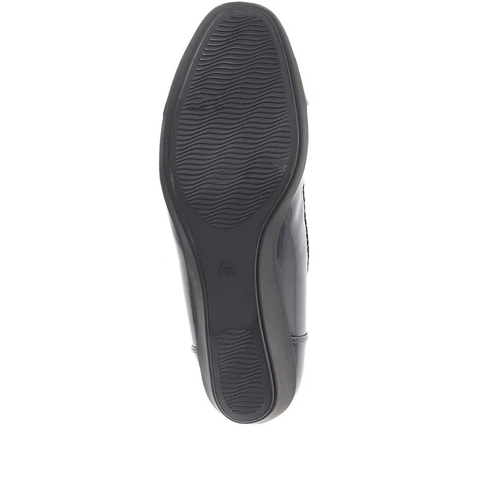 Cushioned Ballet Pumps - MAIN37003 / 323 270 - Navy Patent - Image 5