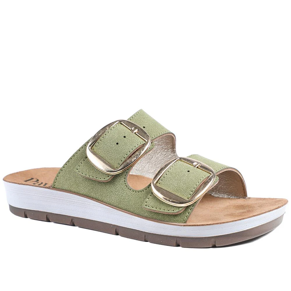 Cushioned Buckled Slip On Sandals - INB43005 / 329 126 - Image 2