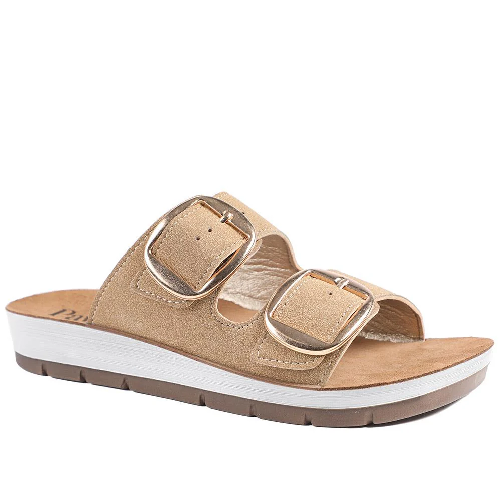 Cushioned Buckled Slip On Sandals - INB43005 / 329 126 - Image 3