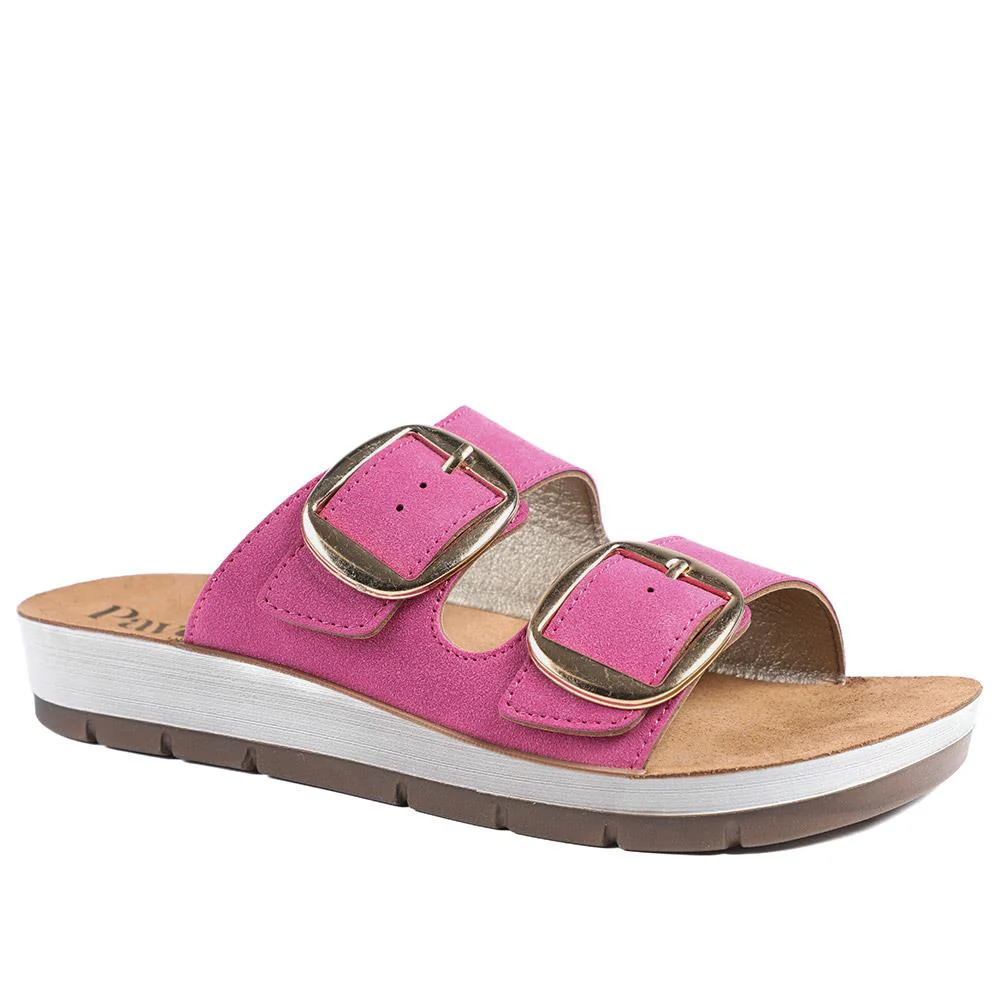Cushioned Buckled Slip On Sandals - INB43005 / 329 126